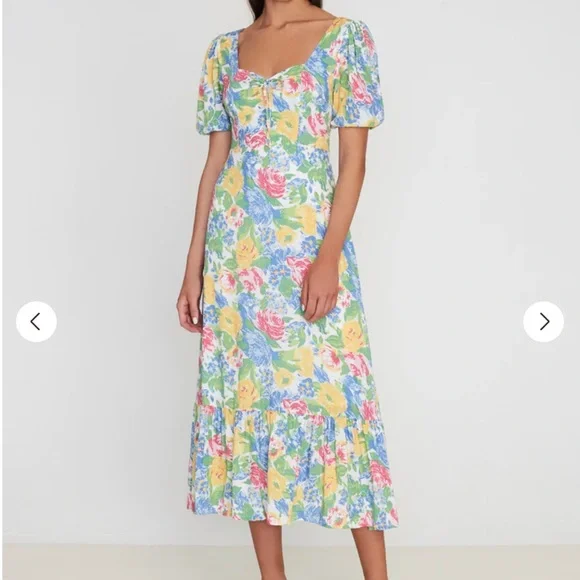 Faithfull the Brand | Dresses | Faithful The Brand Gabriela Midi Dress  Traina Floral Print Size Medium | Poshmark